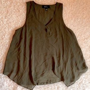 BCX Army Green Yoga Sleeveless Tank Top Sz L